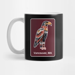 Vancouver Washington Native American Indian American Red Background Eagle Hawk Haida Mug